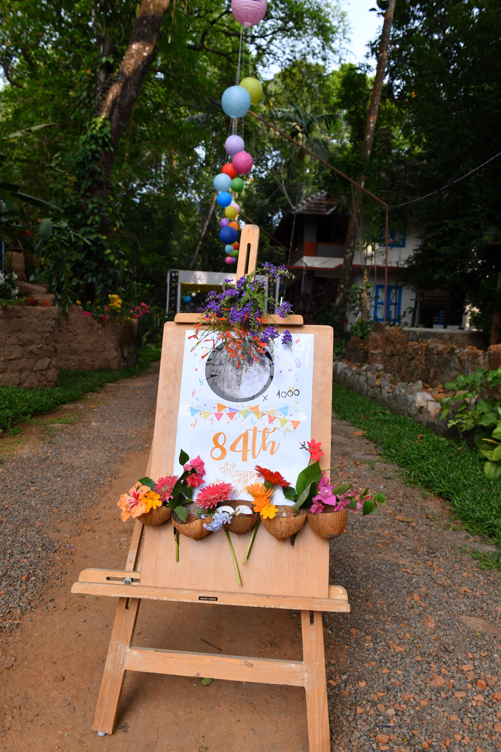 Welcome board for the 84th birthday celebration